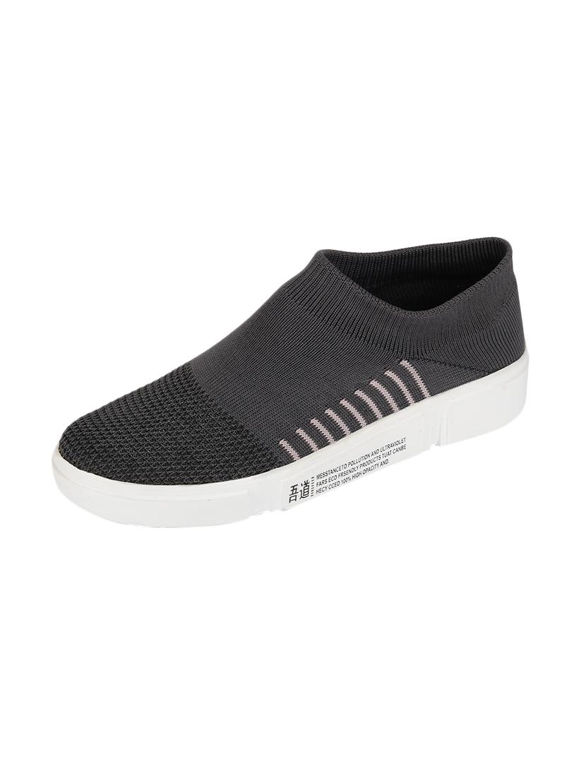 grey mesh slip on sports shoes - 16917847 - Zoom Image - 1