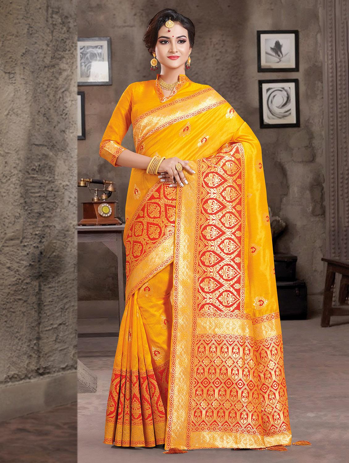 self design woven saree with blouse - 16917923 - Zoom Image - 1