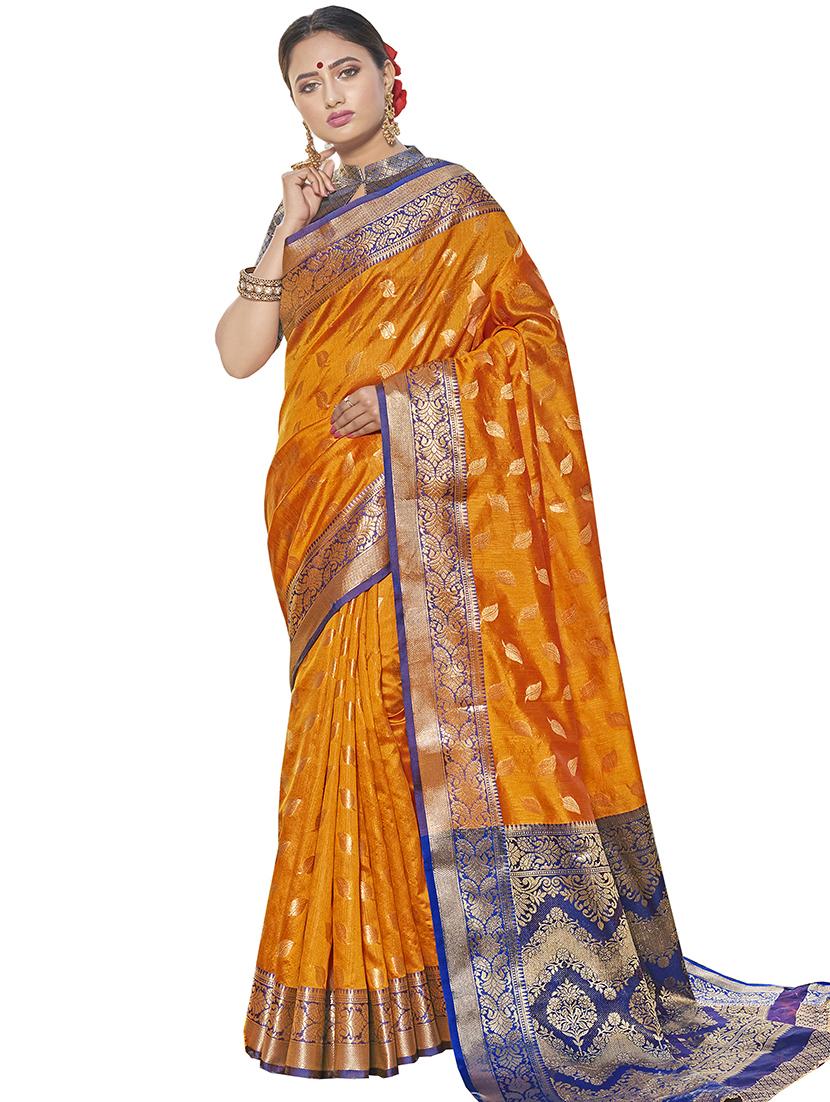 self design woven saree with blouse - 16917930 - Zoom Image - 1