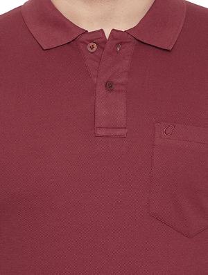 maroon solid polo t-shirt - 16918196 - Standard Image - 5