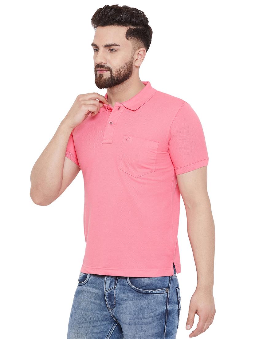 pink solid polo t-shirt - 16918199 - Zoom Image - 2