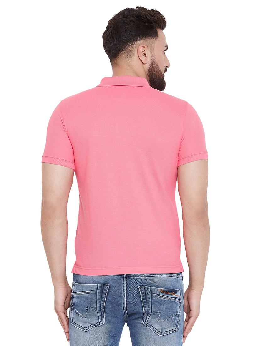 pink solid polo t-shirt - 16918199 - Zoom Image - 3