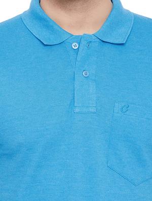 blue solid polo t-shirt - 16918200 - Standard Image - 5