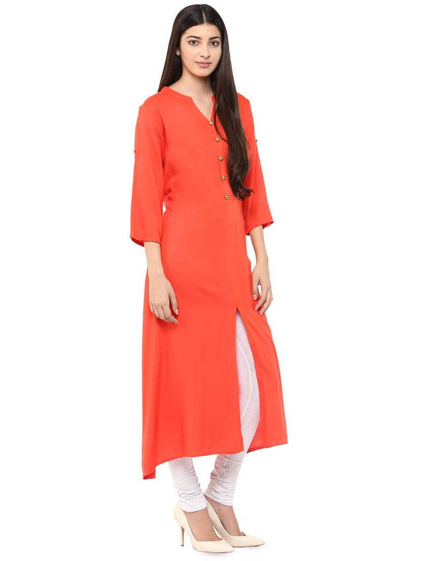 solid a-line kurta - 16918409 - Zoom Image - 2