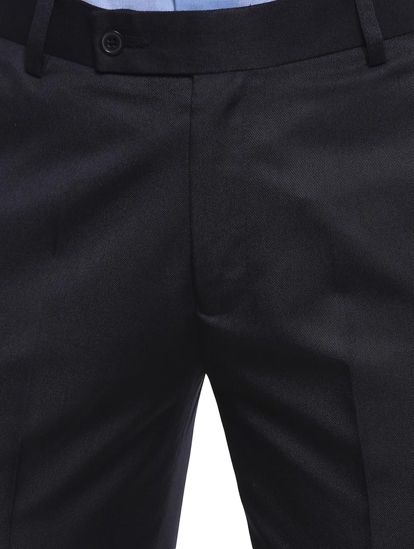 navy blue solid flat front formal trouser - 16918569 - Zoom Image - 5
