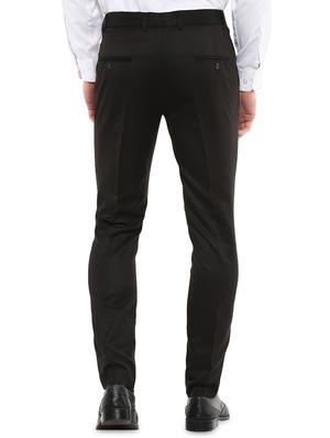 black solid flat front formal trouser - 16918582 - Standard Image - 3