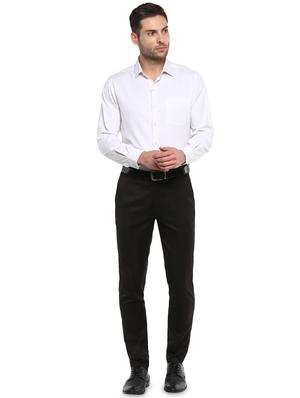 black solid flat front formal trouser - 16918582 - Standard Image - 4