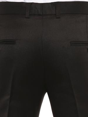 black solid flat front formal trouser - 16918582 - Standard Image - 5