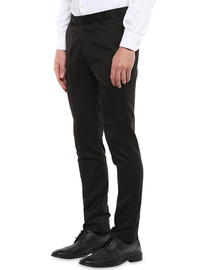 black solid flat front formal trouser - 16918582 - Zoom Image - 2