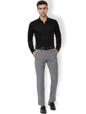 grey checkered flat front casual trouser - 16918809 - Standard Image - 3