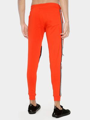 orange color block side taped joggers - 16919045 - Standard Image - 3