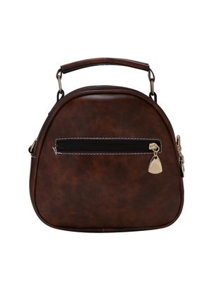 brown leatherette (pu) regular sling bag - 16919118 - Standard Image - 2