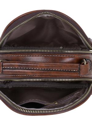 brown leatherette (pu) regular sling bag - 16919118 - Standard Image - 3