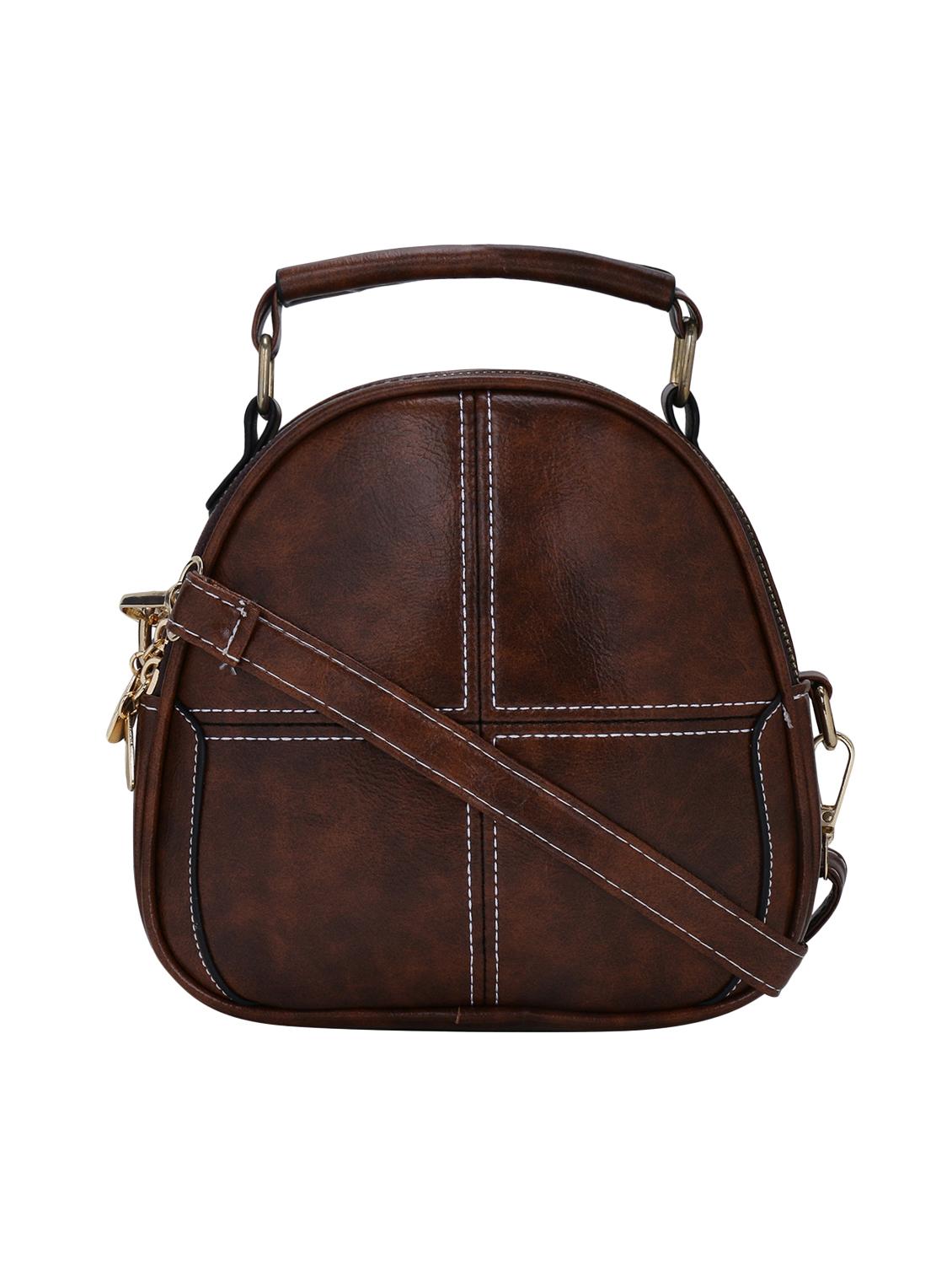 brown leatherette (pu) regular sling bag - 16919118 - Zoom Image - 1