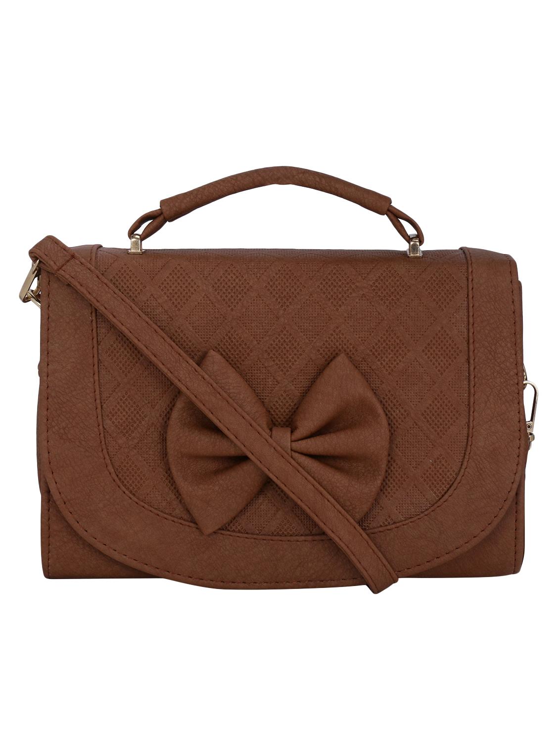 brown leatherette (pu) regular sling bag - 16919123 - Zoom Image - 1