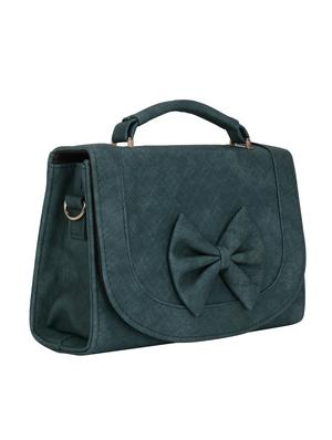 green leatherette (pu) regular sling bag - 16919125 - Standard Image - 4