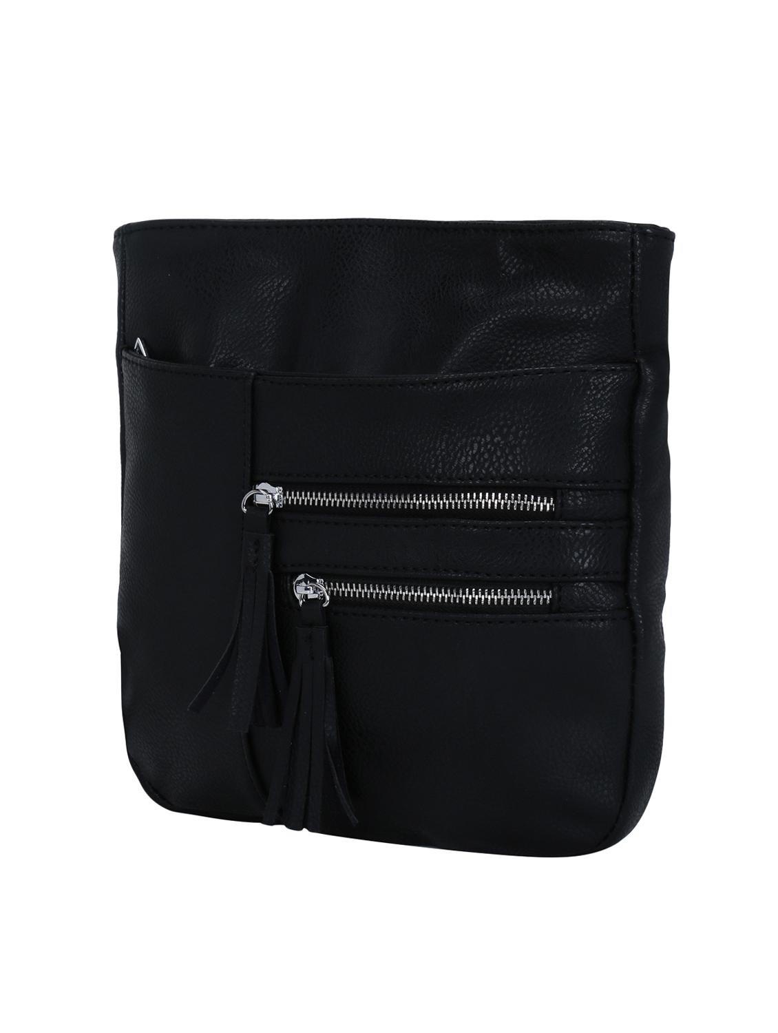 black leatherette (pu) regular sling bag - 16919128 - Zoom Image - 4