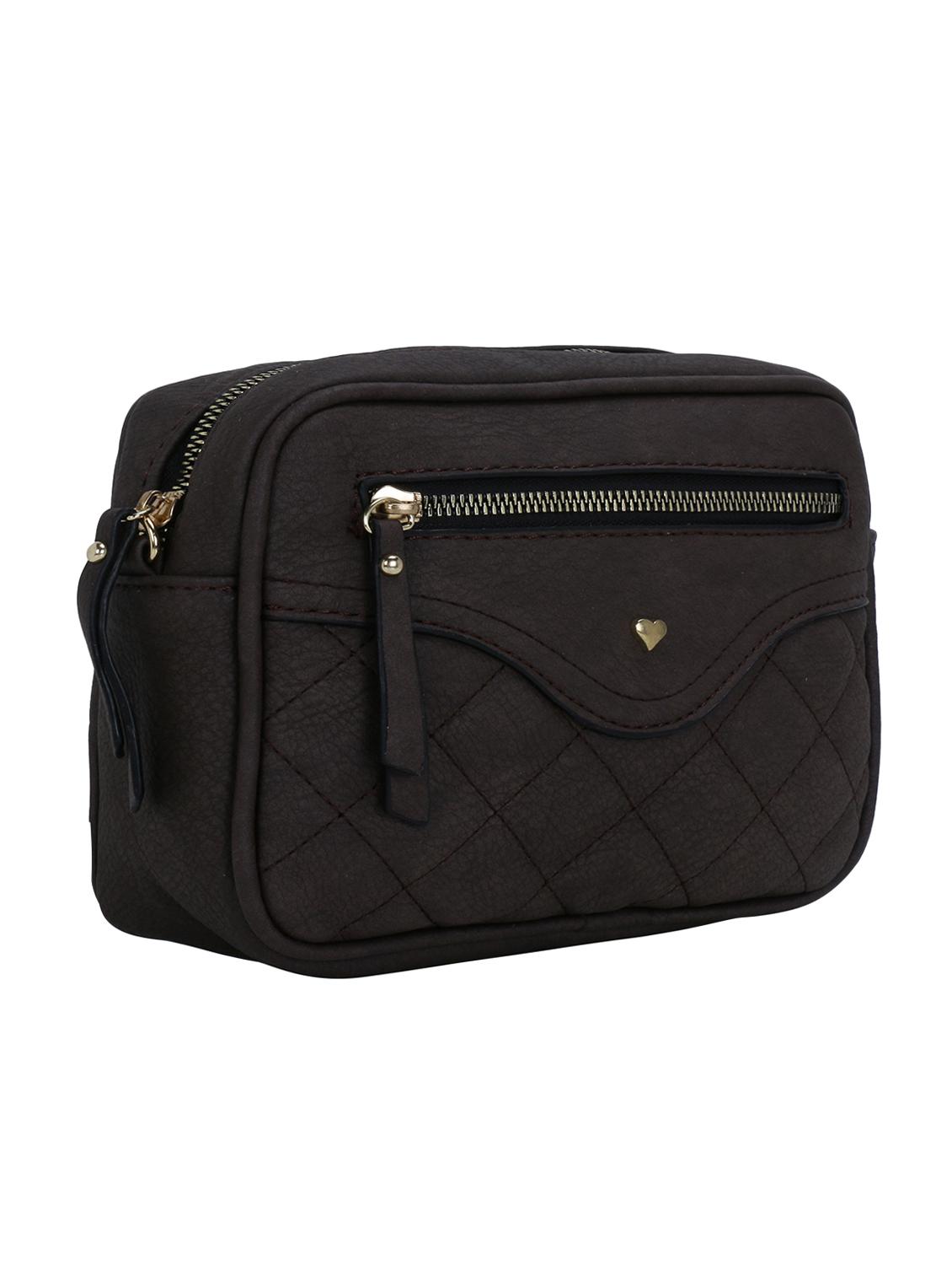 brown leatherette (pu) regular sling bag - 16919143 - Zoom Image - 4
