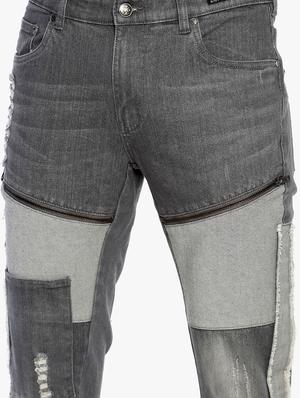 grey patched ripped denim jeans - 16919170 - Standard Image - 5