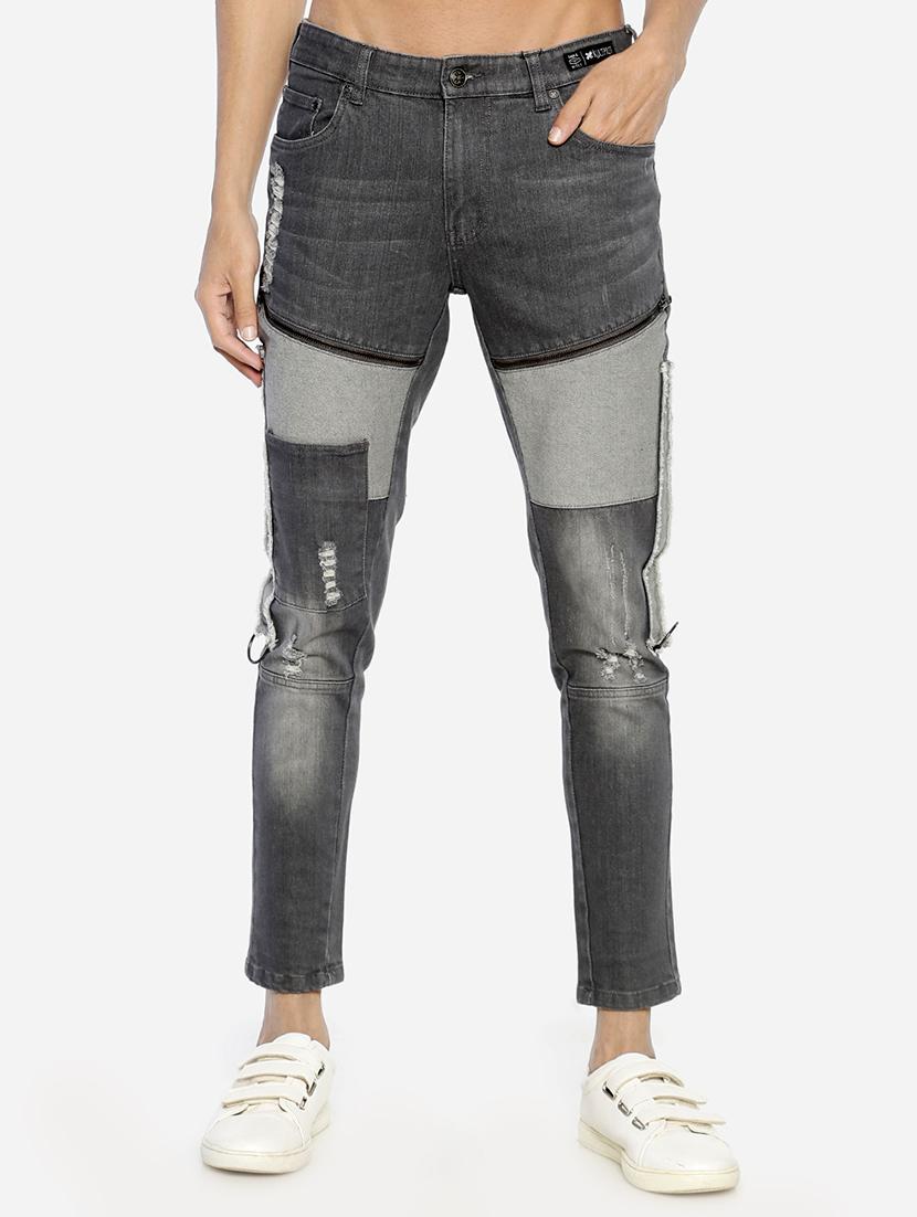 grey patched ripped denim jeans - 16919170 - Zoom Image - 1