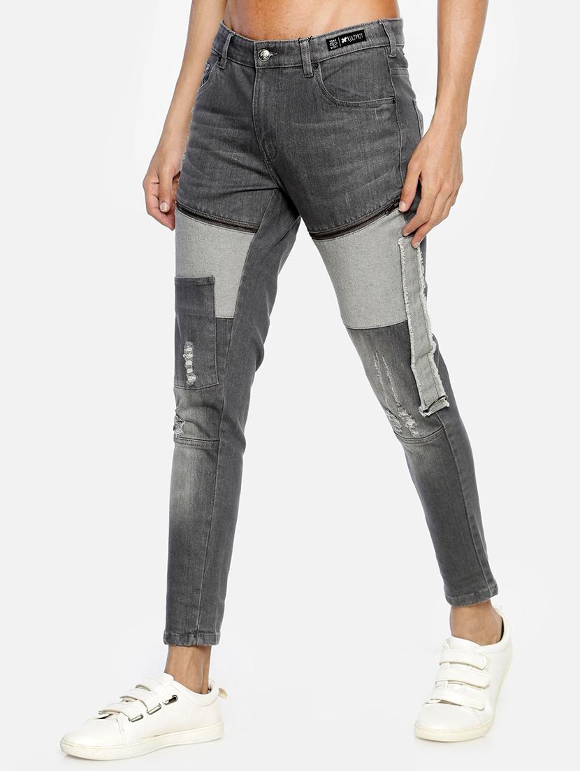 grey patched ripped denim jeans - 16919170 - Zoom Image - 2