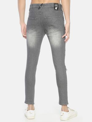 grey light washed biker denim jeans - 16919171 - Standard Image - 3