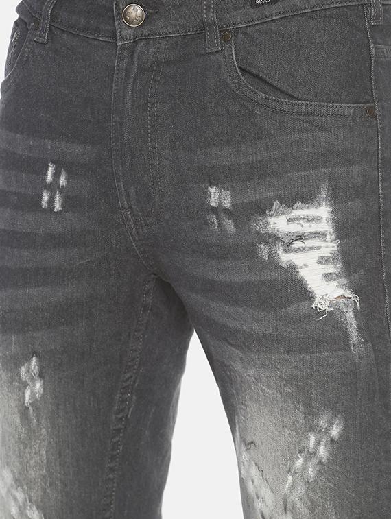 grey slashed knee ripped denim jeans - 16919183 - Zoom Image - 5