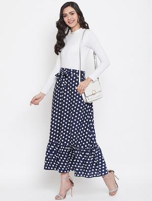 tie front polka dot flared skirt - 16919573 - Standard Image - 4