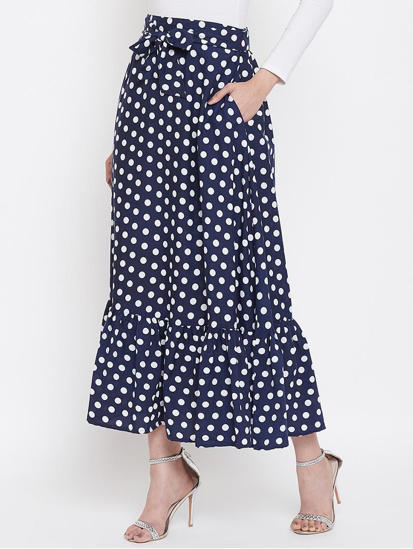 tie front polka dot flared skirt - 16919573 - Zoom Image - 2