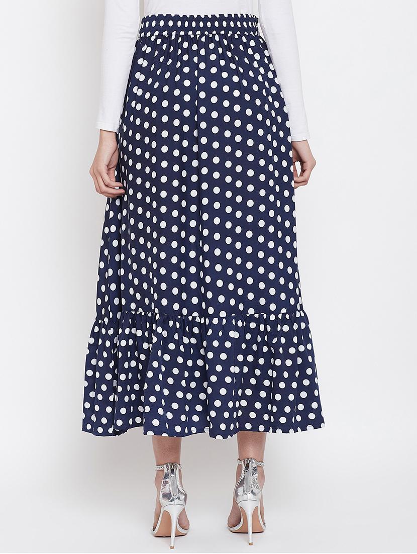 tie front polka dot flared skirt - 16919573 - Zoom Image - 3