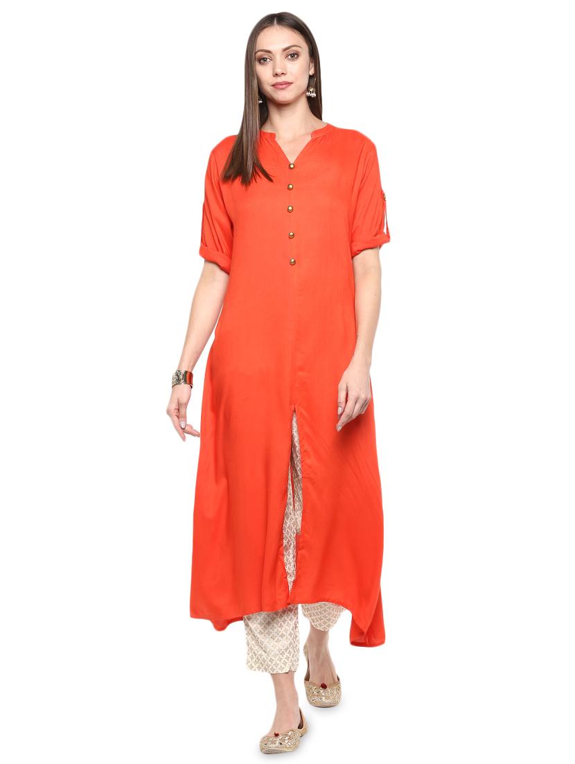 solid kurta pant set - 16919891 - Zoom Image - 1