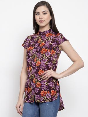 high-low printed top - 16919909 - Standard Image - 2