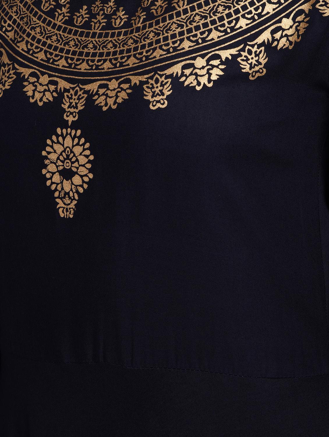 gold print flared kurta - 16919959 - Zoom Image - 6