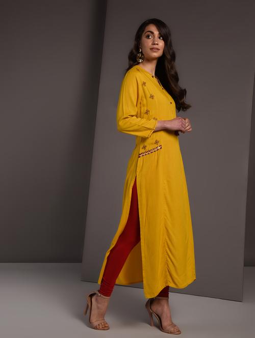 embroidered straight kurta - 16919964 - Standard Image - 1