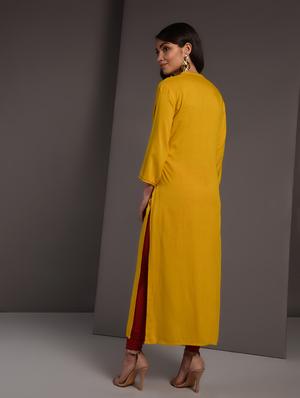 embroidered straight kurta - 16919964 - Standard Image - 3