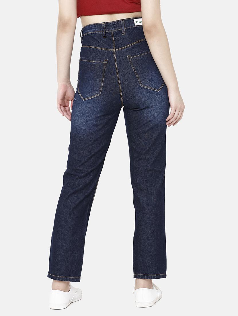 high rise stone washed jeans - 16920551 - Zoom Image - 3