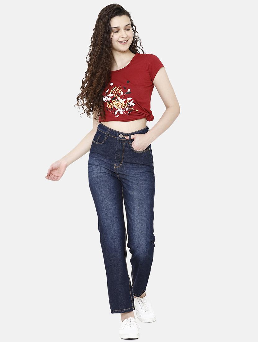 high rise stone washed jeans - 16920551 - Zoom Image - 4