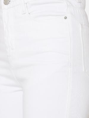 solid high rise frayed hem jeans - 16920553 - Standard Image - 5