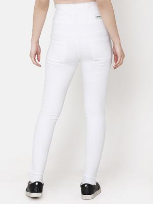 high rise frayed detail jeans - 16920557 - Standard Image - 3