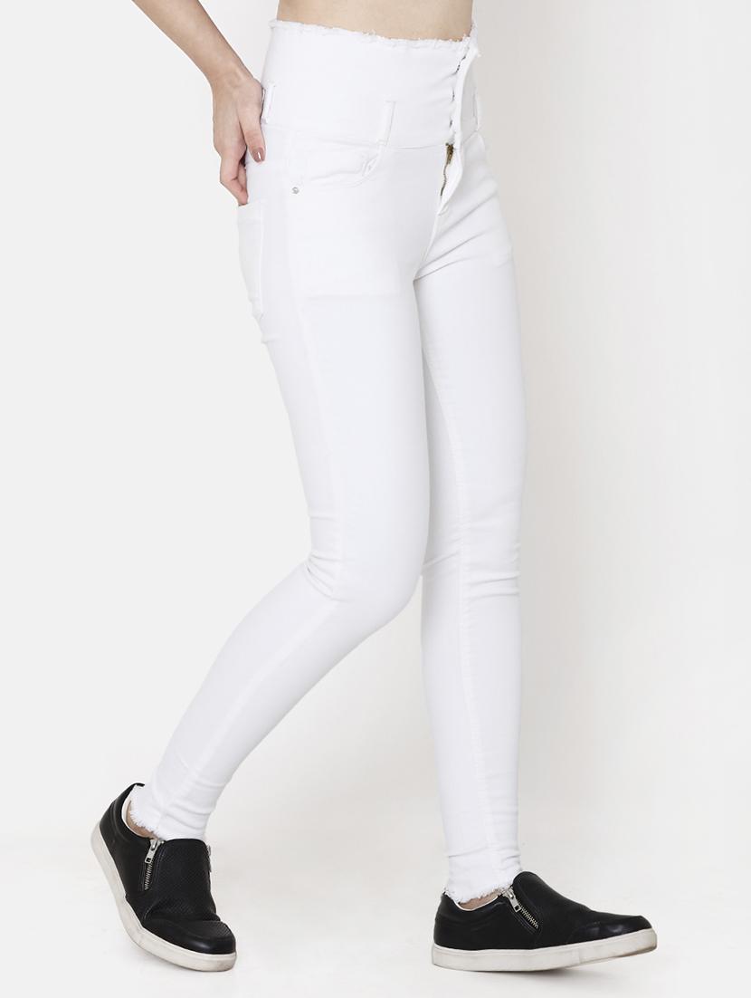 high rise frayed detail jeans - 16920557 - Zoom Image - 2