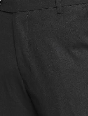 black solid flat front formal trouser - 16920612 - Standard Image - 5