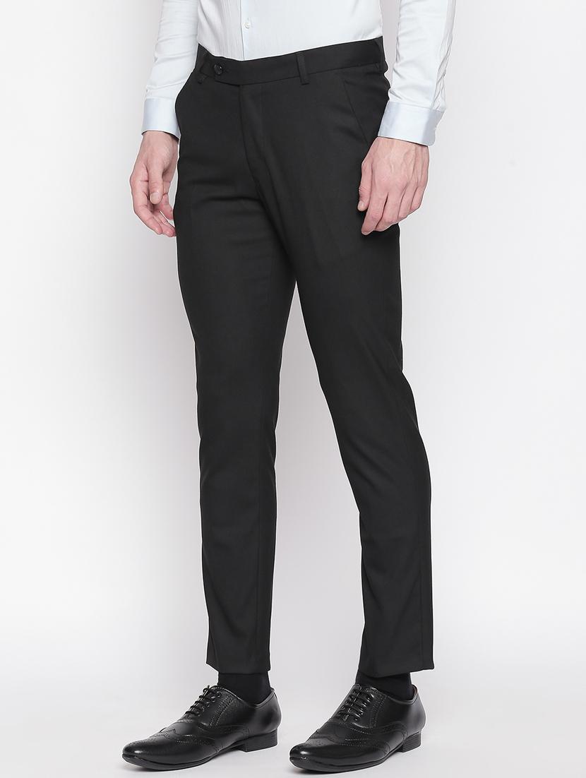 black solid flat front formal trouser - 16920612 - Zoom Image - 2