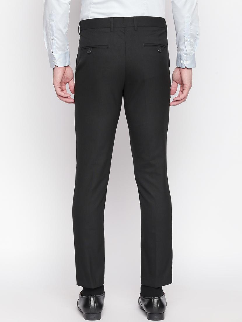 black solid flat front formal trouser - 16920612 - Zoom Image - 3