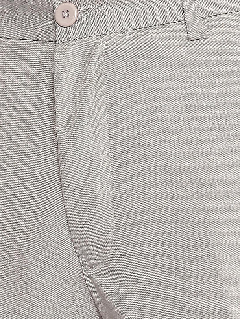 beige solid flat front formal trouser - 16920614 - Zoom Image - 5