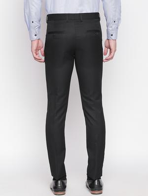 black solid flat front formal trouser - 16920615 - Standard Image - 3
