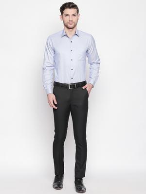 black solid flat front formal trouser - 16920615 - Standard Image - 4