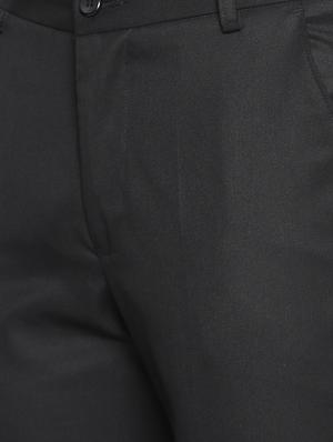 black solid flat front formal trouser - 16920615 - Standard Image - 5
