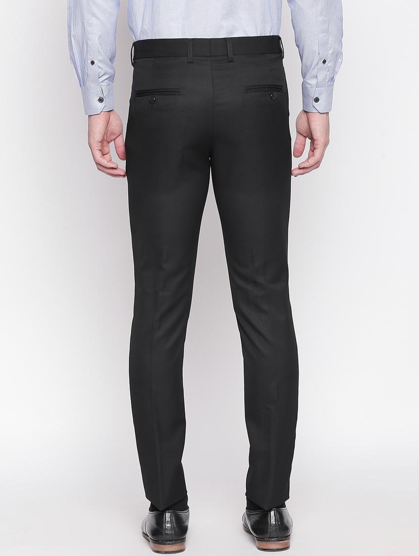 black solid flat front formal trouser - 16920615 - Zoom Image - 3