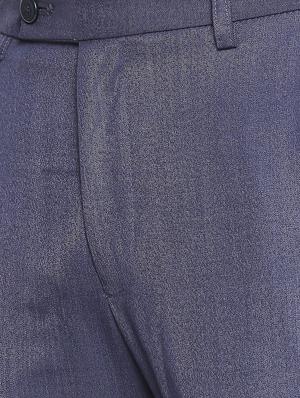 blue solid flat front formal trouser - 16920618 - Standard Image - 5