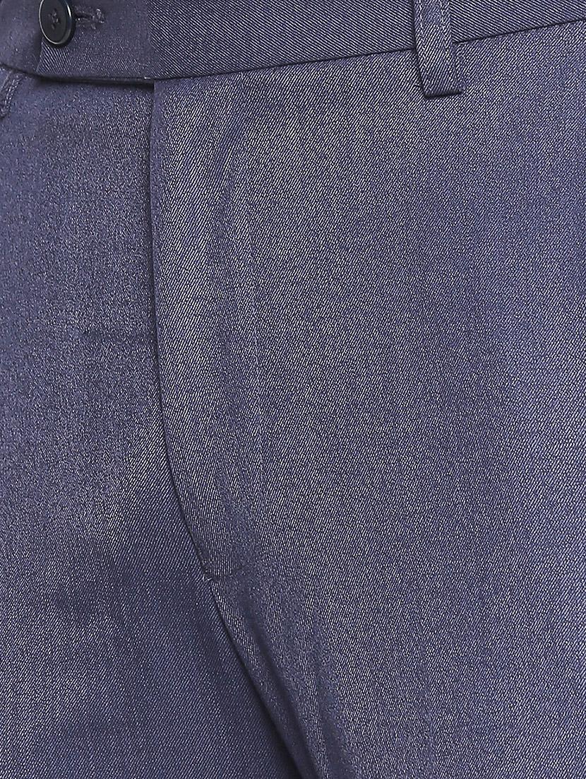 blue solid flat front formal trouser - 16920618 - Zoom Image - 5